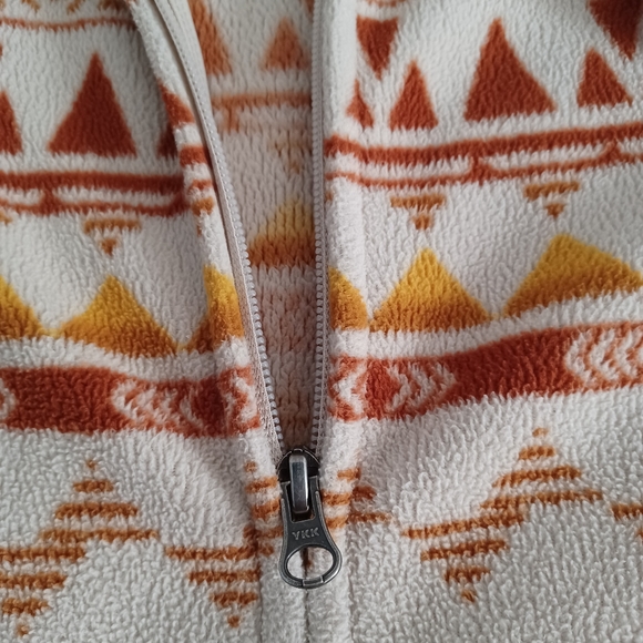 NWOT Soft Fleece Linen Aztec Print Zip up Men's Jacket - Picture 3 of 7